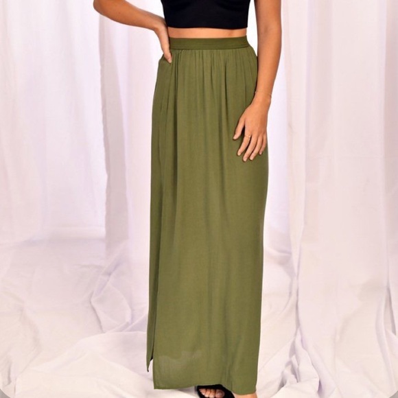 City Feathers Dresses & Skirts - Olive Maxi Skirt